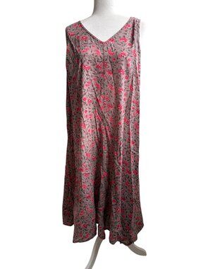 Love Your Peaches Clothing Sleeveless V-neck Maxi Dress Block Print Plus 3X